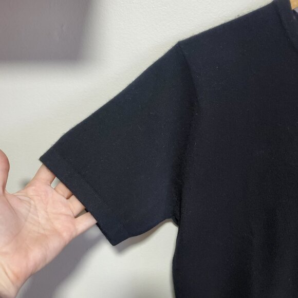 THE WORK CONNECTION Vintage Cashmere Crewneck SS Sweater Black Women's Large - Picture 2 of 9